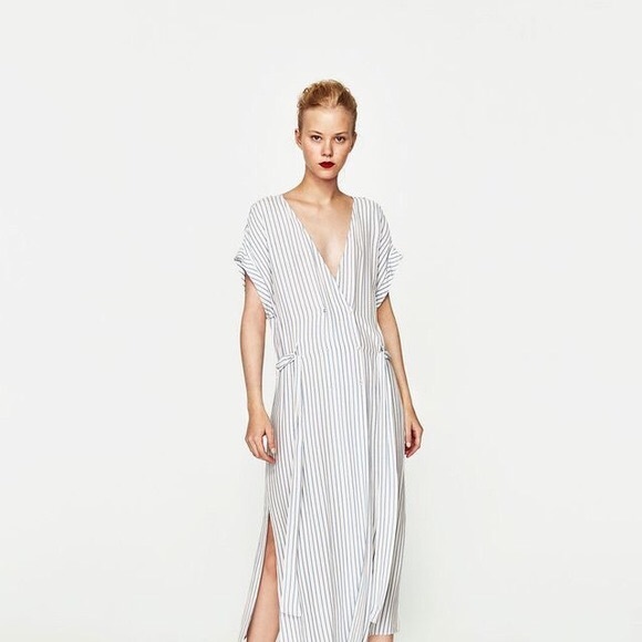 Zara | TRF Striped Kaftan Dress - Picture 4 of 5